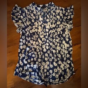 Cocomo Navy and White Floral Patterned Blouse